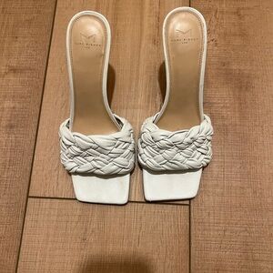 Marc Fisher Cream Braided Heeled Sandals